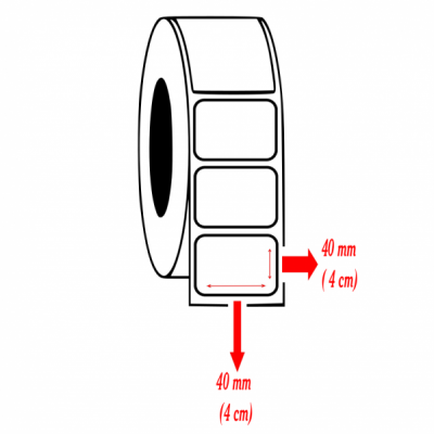 40mm x 40mm Kuşe Etiket