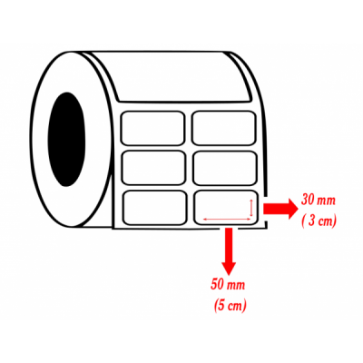 50mm x 30mm 2'li Ayrık Kuşe Etiket