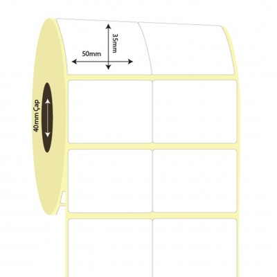 50mm x 35mm 2'li Bitişik  Kuşe Etiket 