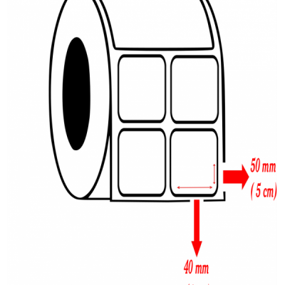 50mm x 40mm 2'li Bİitişik  Kuşe Etiket